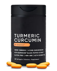 Turmeric Curcumin 500mg with Black Pepper & Organic Coconut Oil | Vitamin B12 Energy Support, Joint & Immune Wellness Supplement