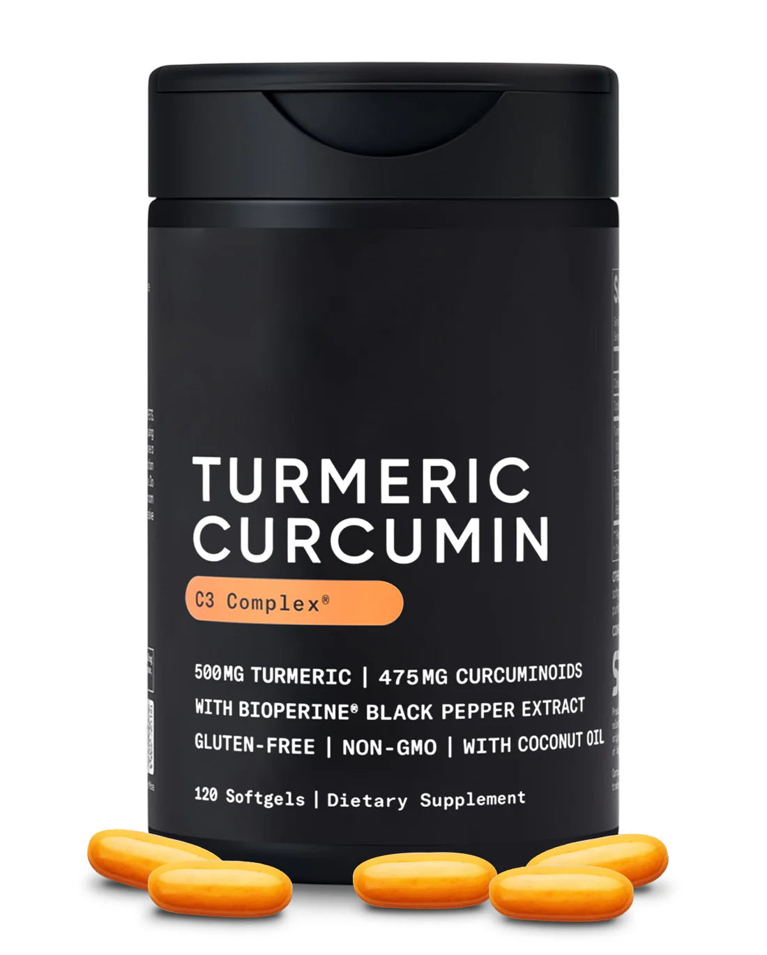 Turmeric Curcumin 500mg with Black Pepper & Organic Coconut Oil | Vitamin B12 Energy Support, Joint & Immune Wellness Supplement