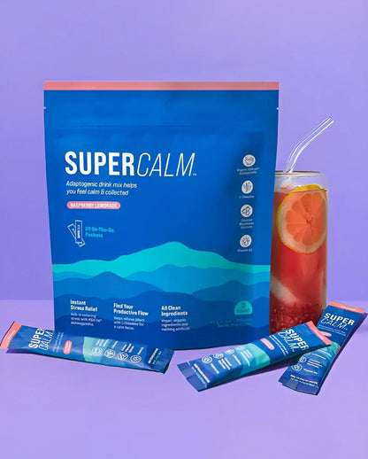 Supercalm Raspberry Lemonade  Relaxing Powder Drink Mix for Cortisol & Sleep
