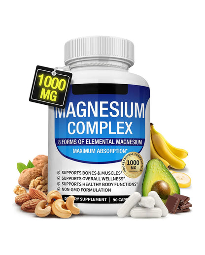 Magnesium Complex 1000mg – Magnesium Glycinate, Citrate, Malate & Taurate