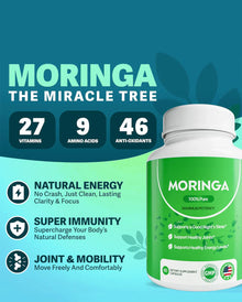 Pure Moringa Powder Capsules Boosts Satmina, Wellness Enhances Vitality Rich in Antioxidants and Essential Vitamins