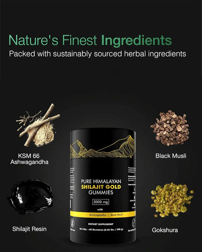 Herbal Gummies with Shilajit & Ashwagandha – Daily Vitality Support