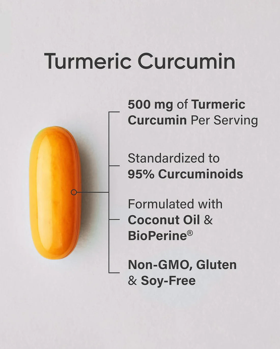 Turmeric Curcumin 500mg with Black Pepper & Organic Coconut Oil | Vitamin B12 Energy Support, Joint & Immune Wellness Supplement