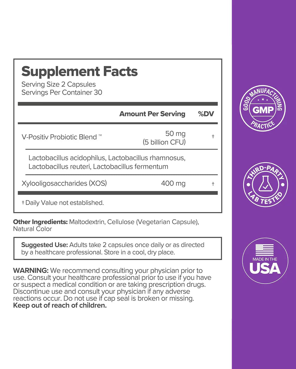 Vaginal Health Probiotic For Vaginal Odor, Discomfort, & Yeast Balance Support