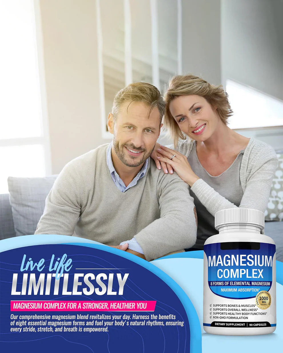 Magnesium Complex 1000mg – Magnesium Glycinate, Citrate, Malate & Taurate