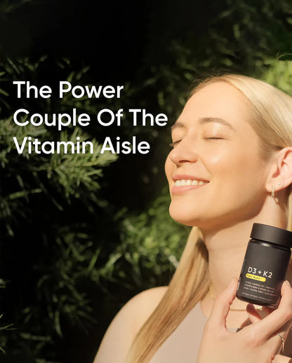 Vitamin D3 + K2 Vegan Soft gel Capsules – Supports Bone & Immune Function