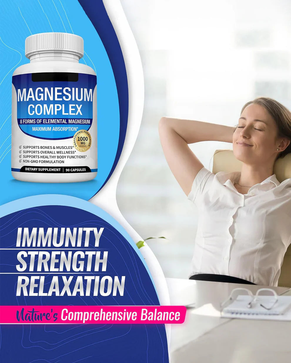 Magnesium Complex 1000mg – Magnesium Glycinate, Citrate, Malate & Taurate
