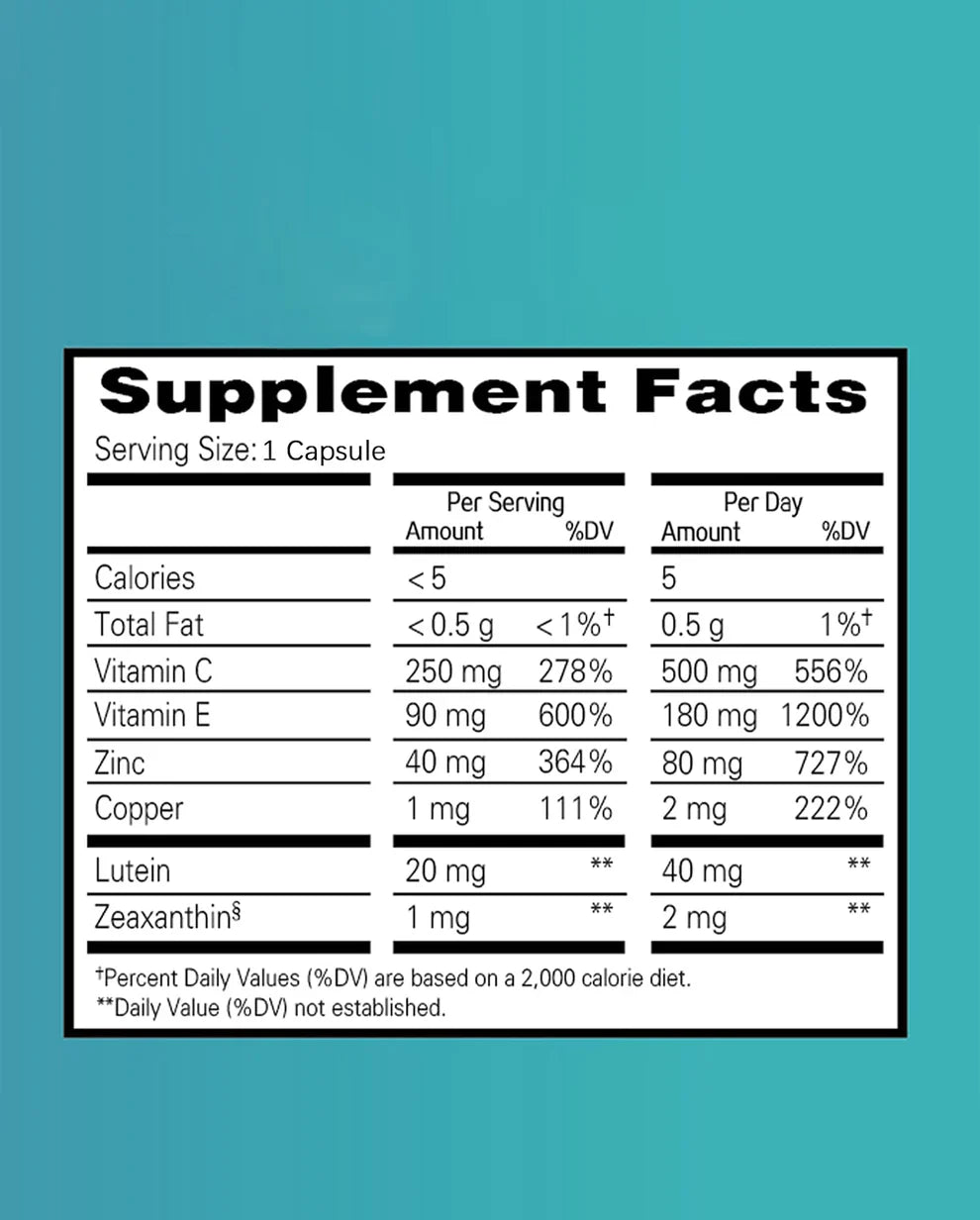 Lutein & Zeaxanthin with Vitamin C, E, Zinc & Copper – Eye & Wellness Support