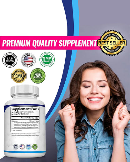 Magnesium Complex 1000mg – Magnesium Glycinate, Citrate, Malate & Taurate