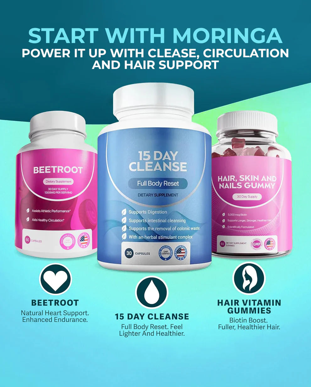Pure Moringa Powder Capsules Boosts Satmina, Wellness Enhances Vitality Rich in Antioxidants and Essential Vitamins