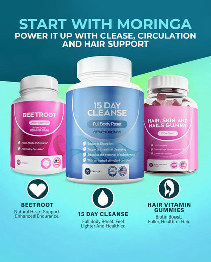 Pure Moringa Powder Capsules Boosts Satmina, Wellness Enhances Vitality Rich in Antioxidants and Essential Vitamins