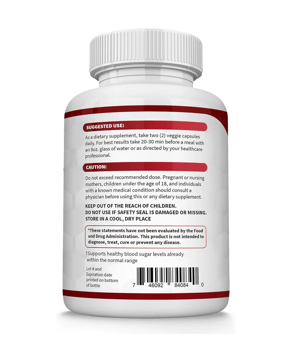 Blood Sugar Complex Supplement with Cinnamon, Chromium & Bitter Melon | Supports Metabolism & Wellness
